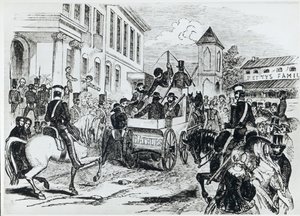 A kormányzati szállítmány megérkezése a Sydney-i gyarmati kincstárhoz 1851. augusztus 21-én, a „The Illustrated London News”-ból, 1852. január 24.